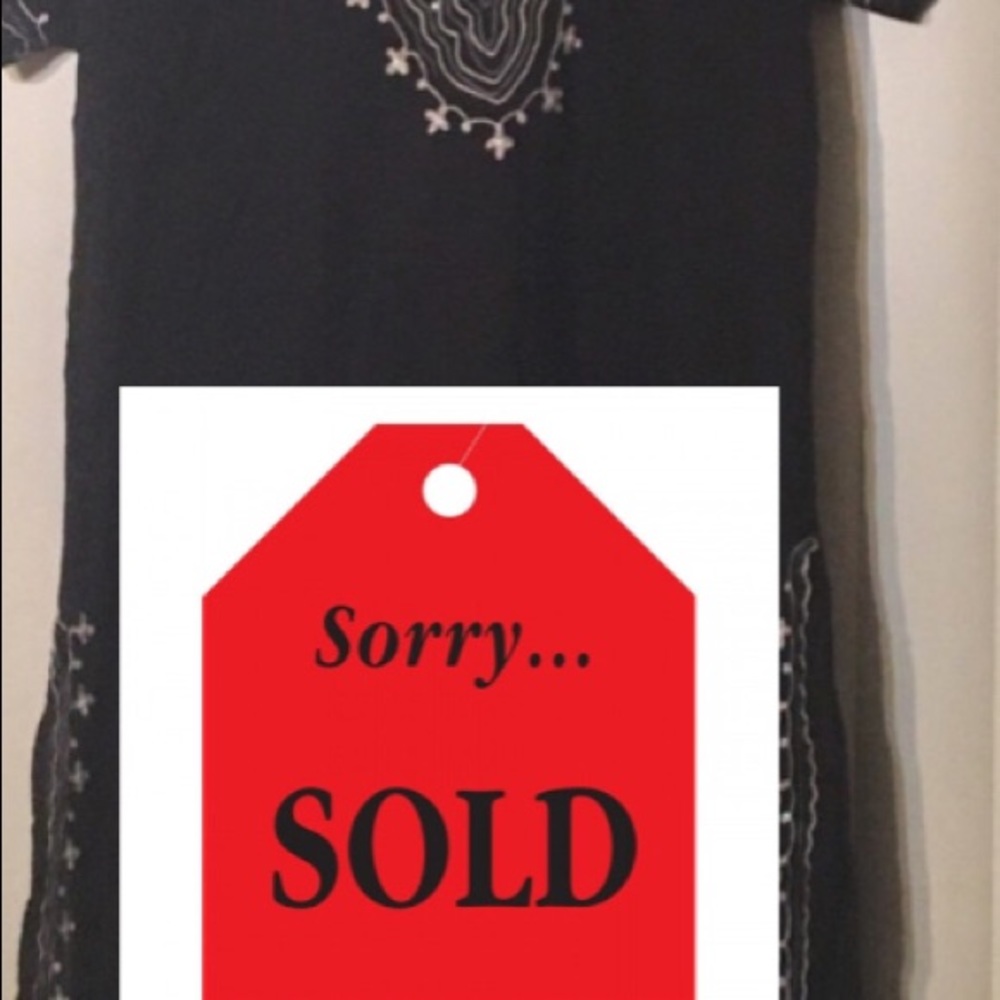 Black Tunic with Sequins and Gorgeous Stitching